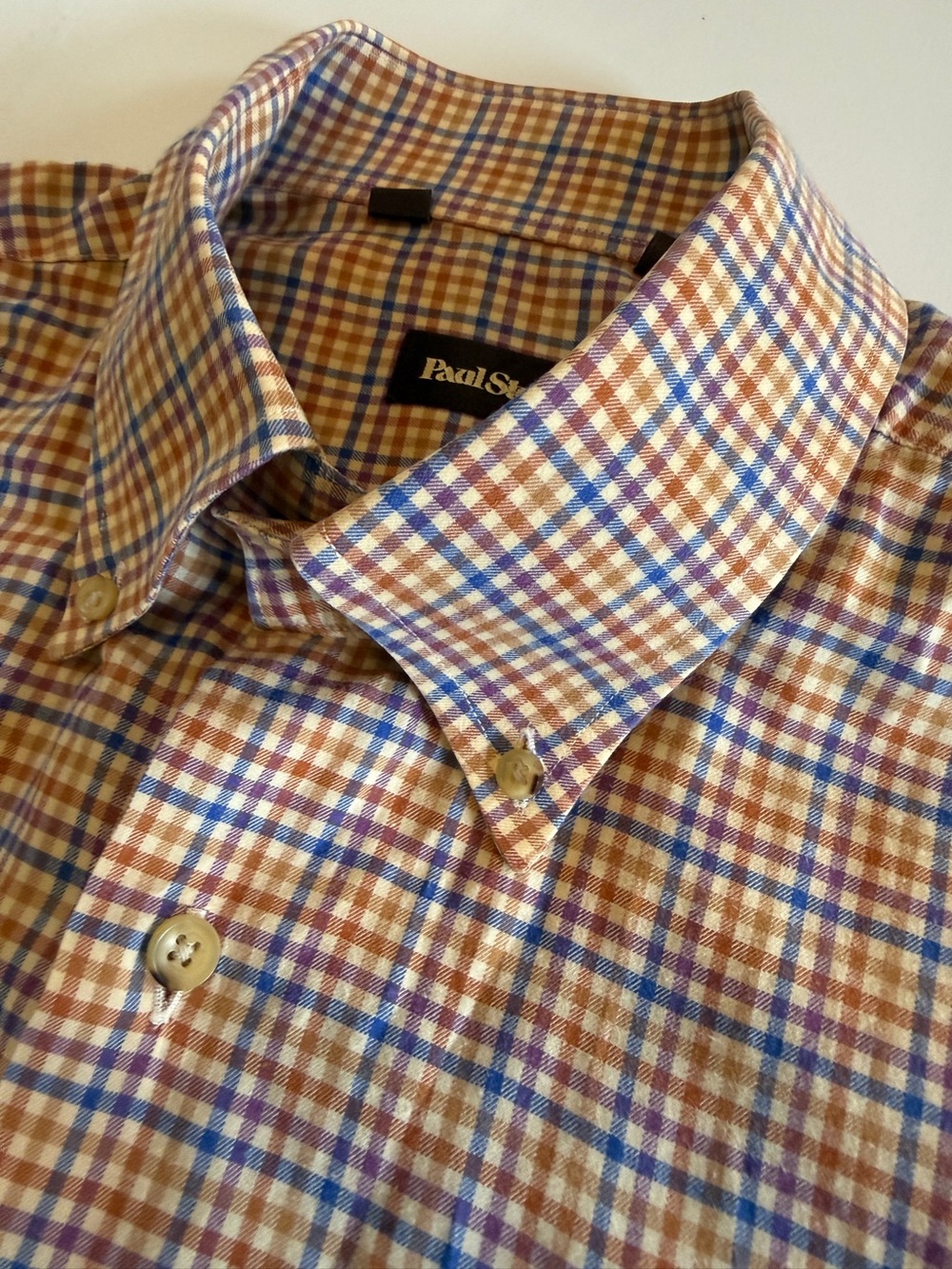 Paul Stuart Men’s Plaid Button-Down Shirt XXL Made in Canada